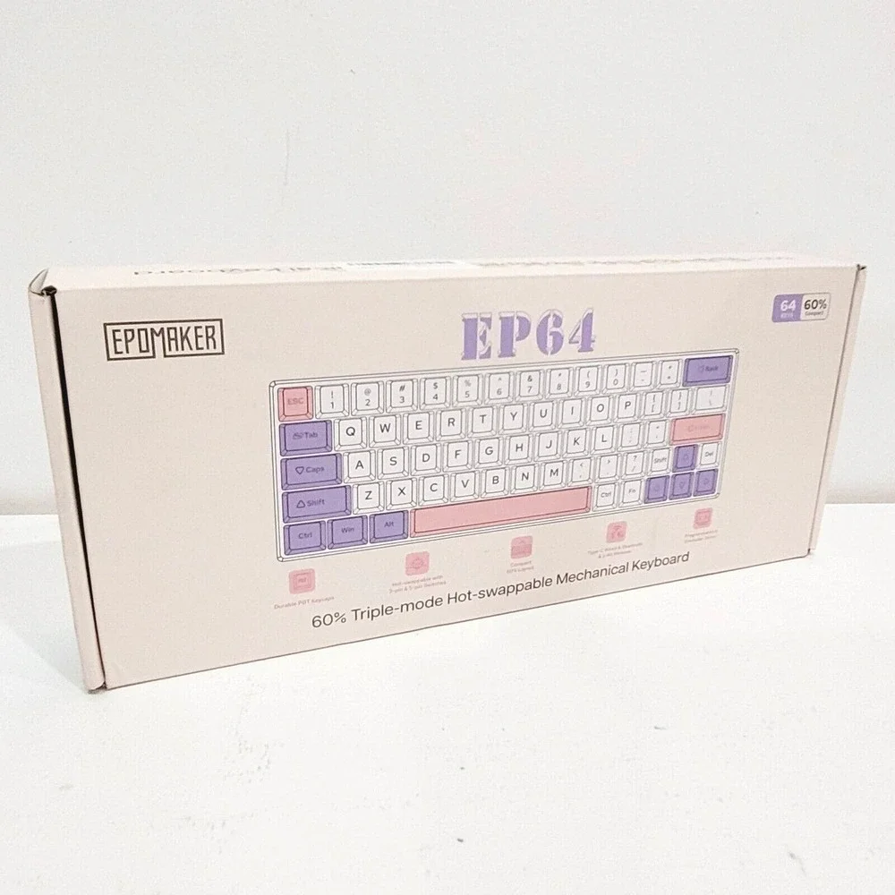 EPOMAKER EP64 60% Wireless Gaming Mechanical Keyboard 2.4GH Bluetooth 5.0 USB-C